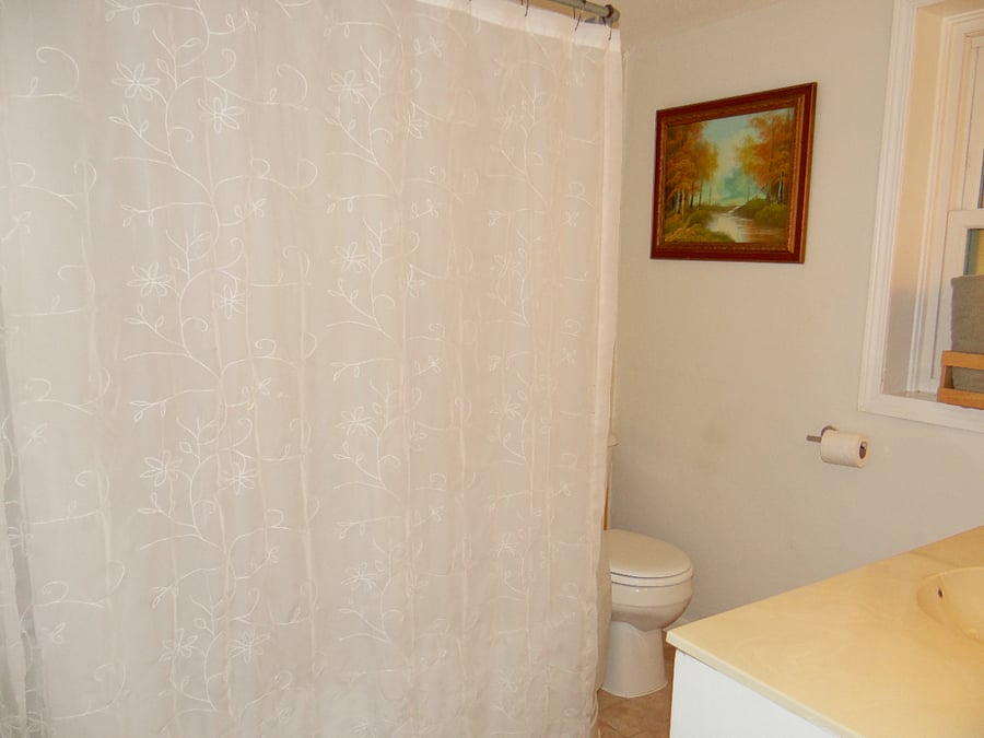 Lower level full bathroom. Tub/shower, sink, toilet. Towels and washcloths provided as well as soap and shampoo.