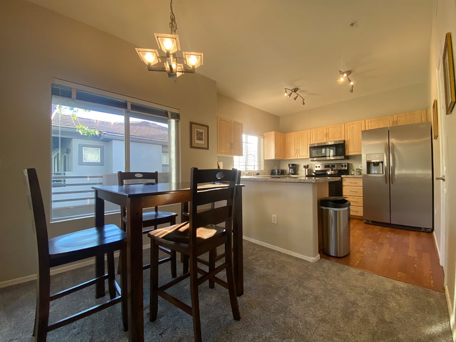 Dining room and kitchen
