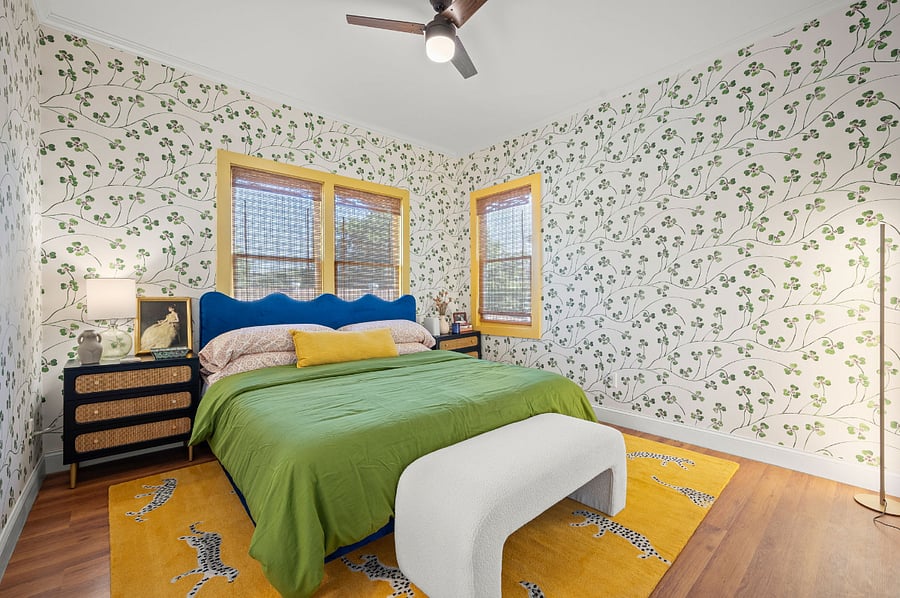 King size bed and pillows
