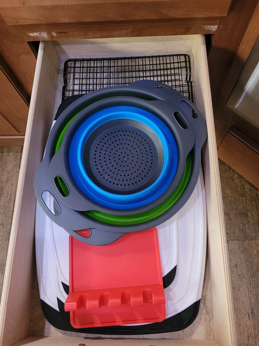Spoon rest for cooktop, colanders, cutting boards, cooling racks.