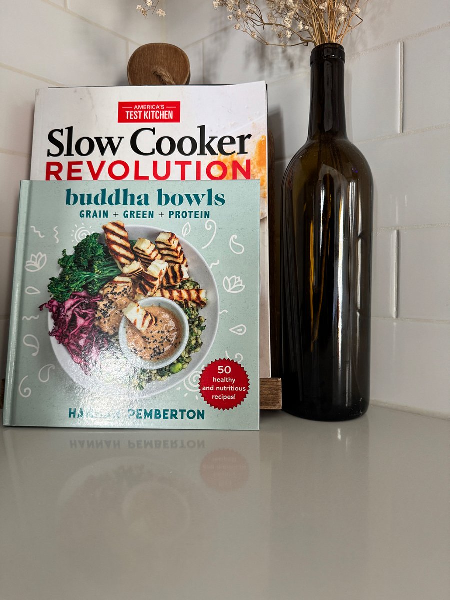 Several cook book options to inspire you with high-end kitchen appliances. 