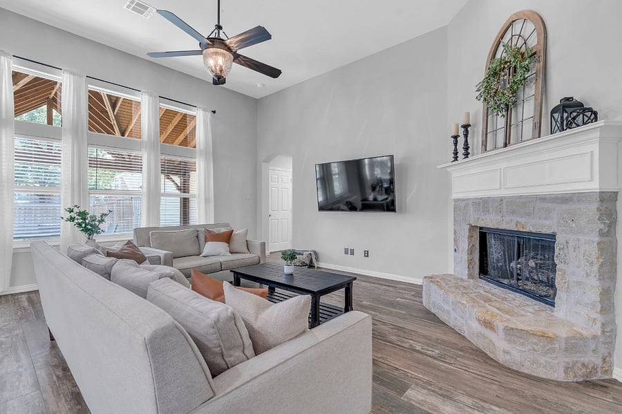 Family Room
Cozy up next to the fireplace in the central living room where you can relax, unwind and enjoy time together as a family.
