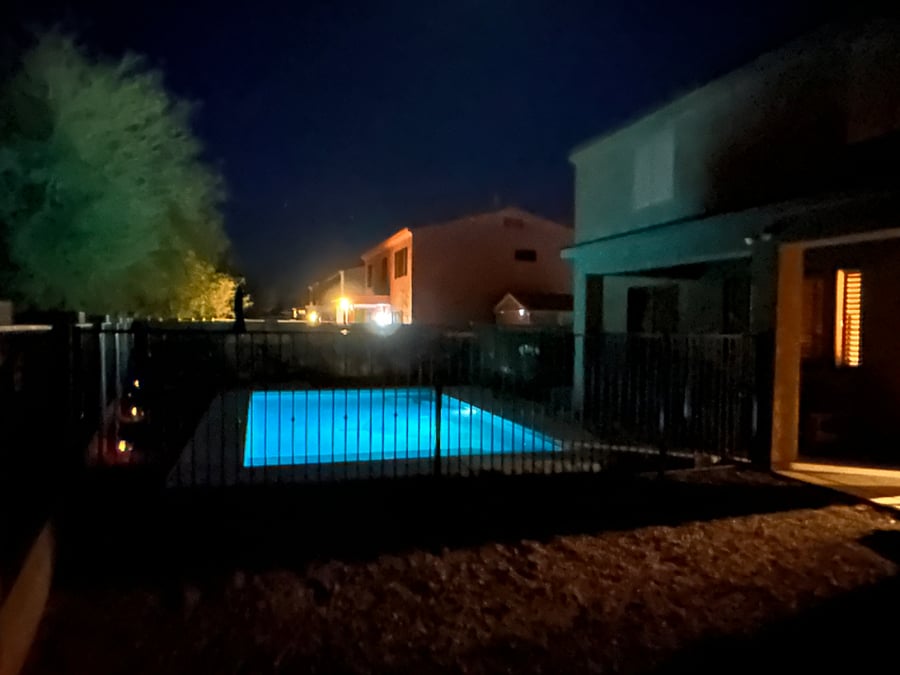 Heated private swimming pool