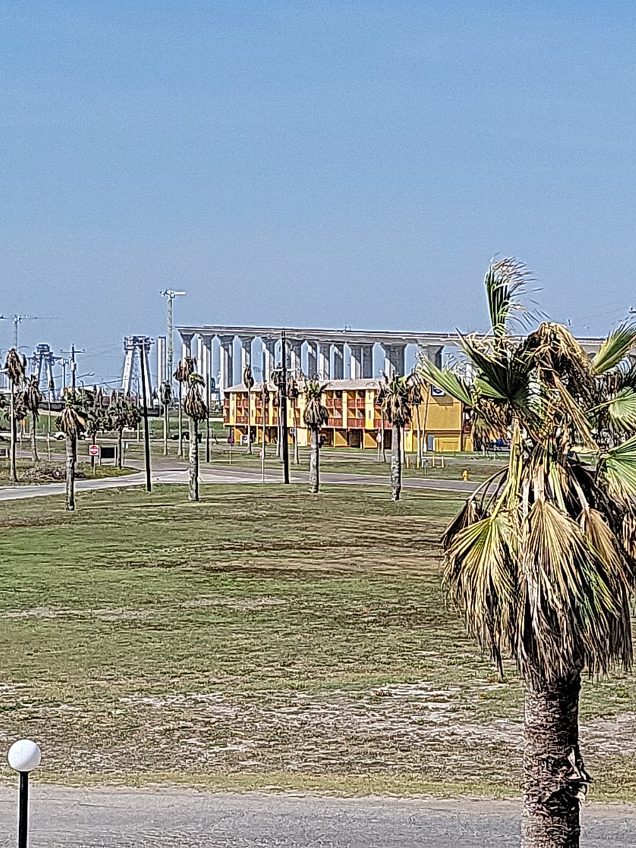 New bridge crossing the harbor under construction.