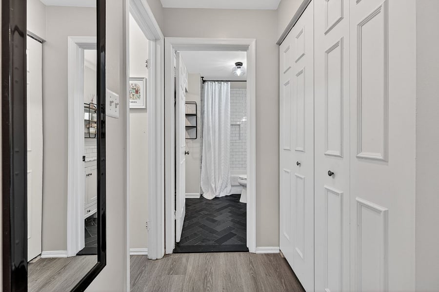 Primary bedroom double closets