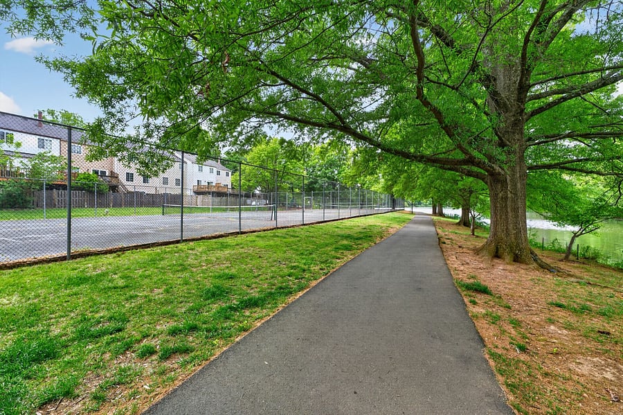 Walking path around the lake