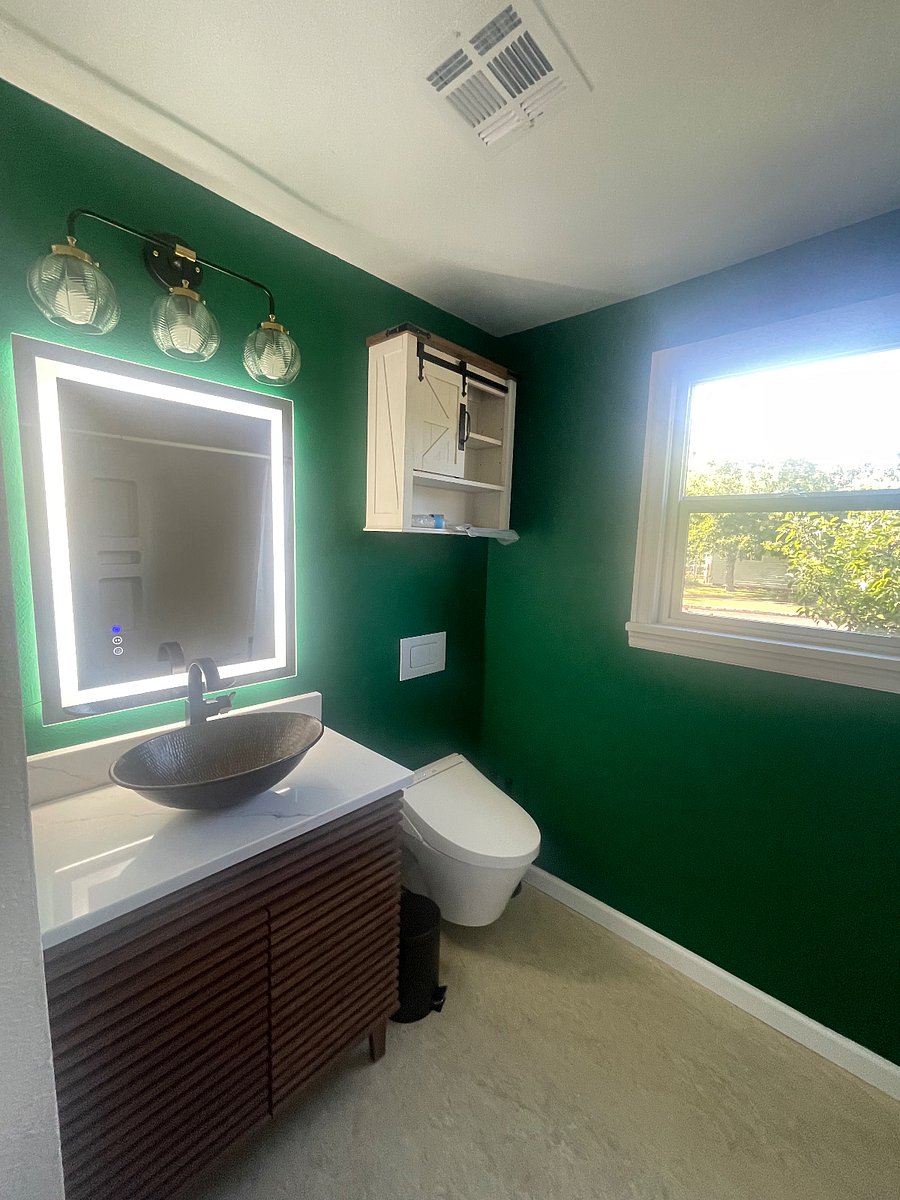 New bathroom with rain shower