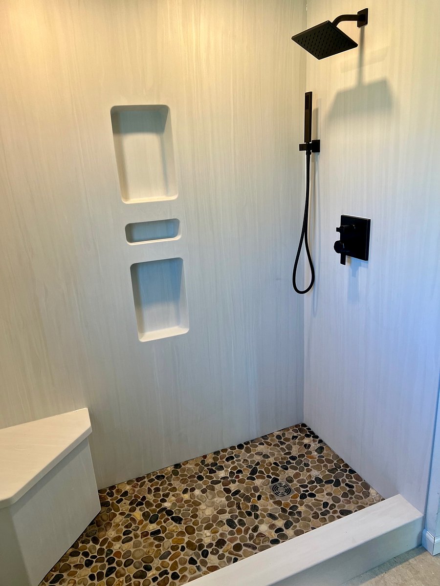New bathroom with rain shower
