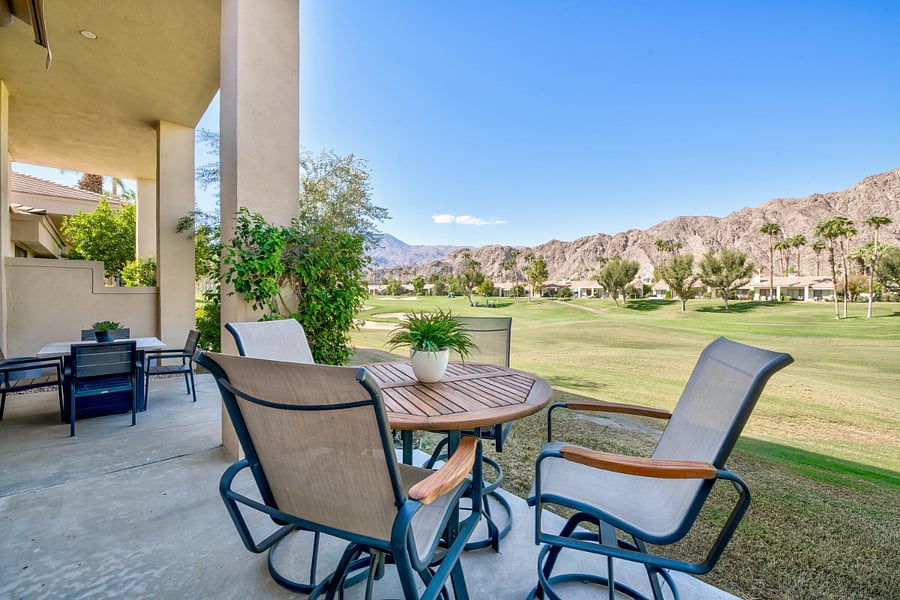 Rear patio with view