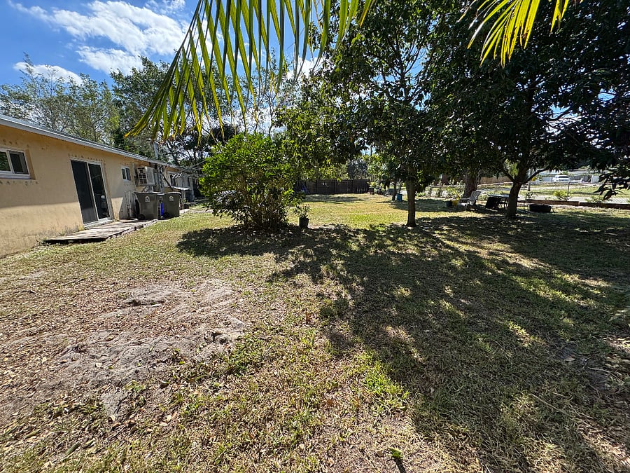 Backyard from sliding glass door