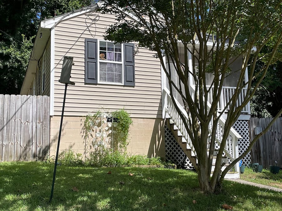 Sunny front yard.