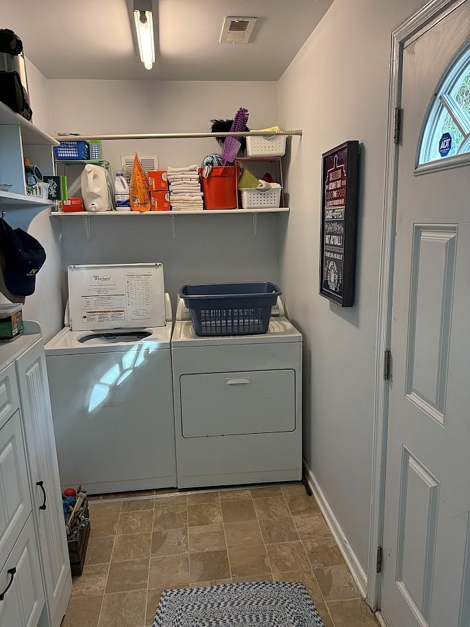 Full-sized laundry.