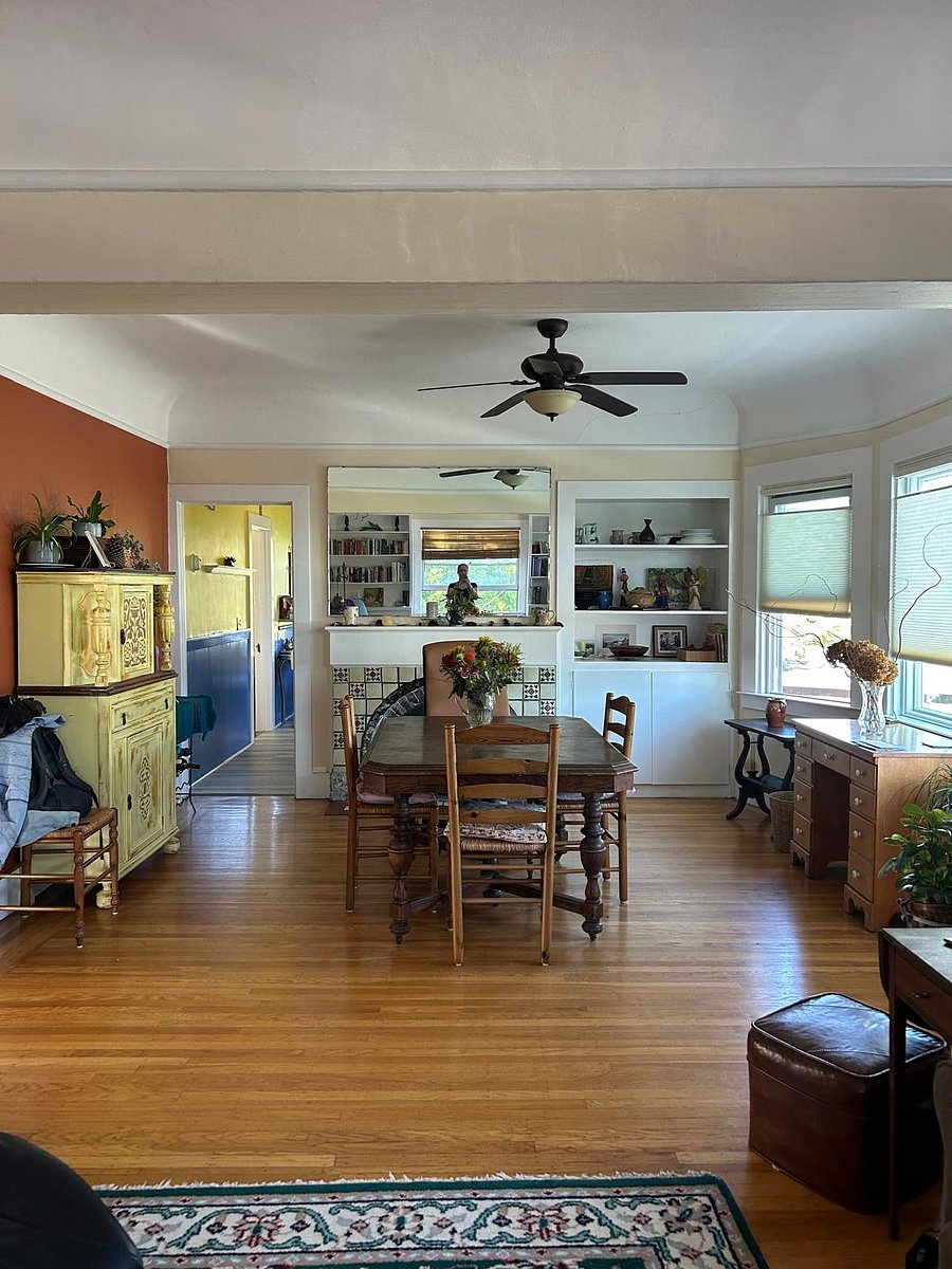 Upon entering the main living space, the dining area is to the left~ 