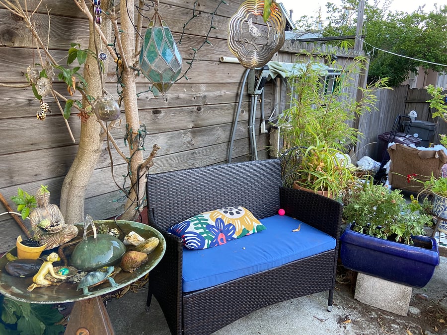 The backyard is a welcomed respite area ~
