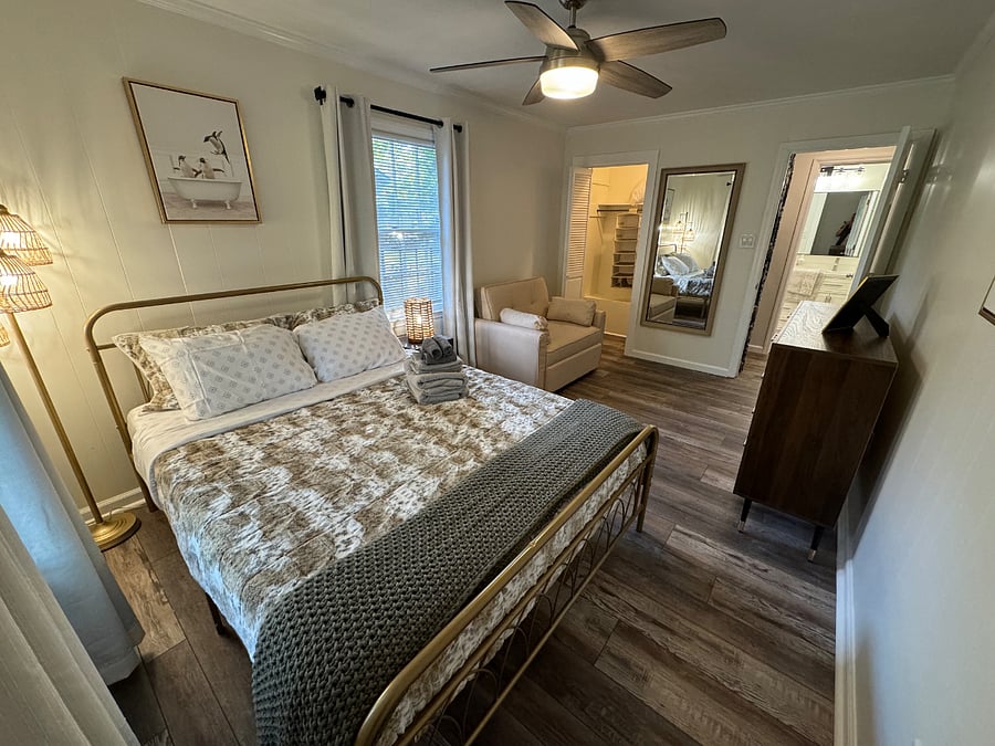 Full length mirror available in bedroom number three with walk in closet