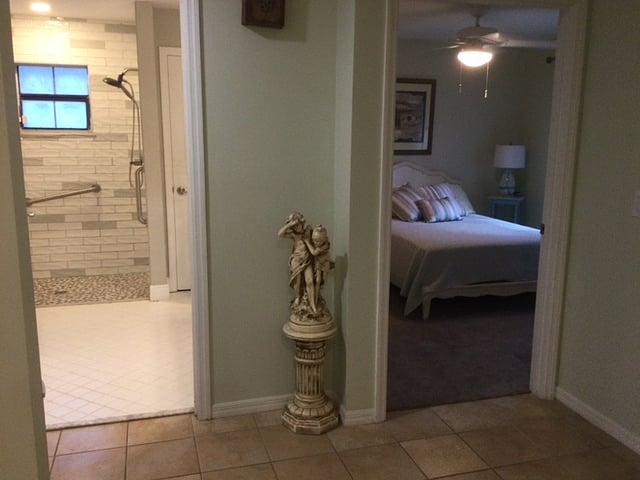 Bedroom 2 with halway entrance to bathroom