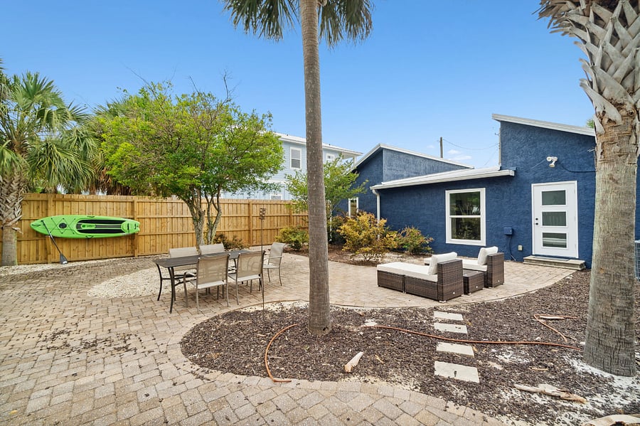 Fenced in back yard