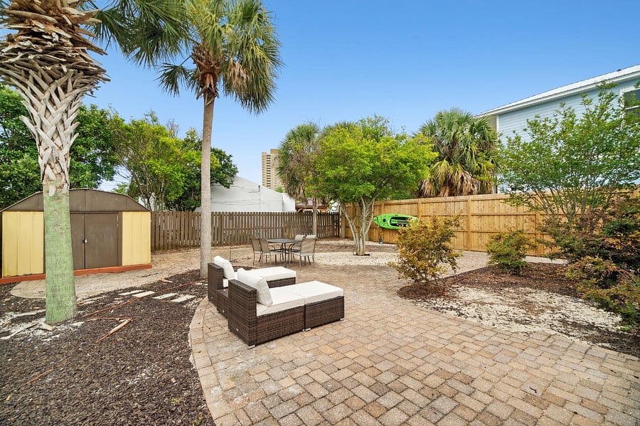 Fenced in back yard