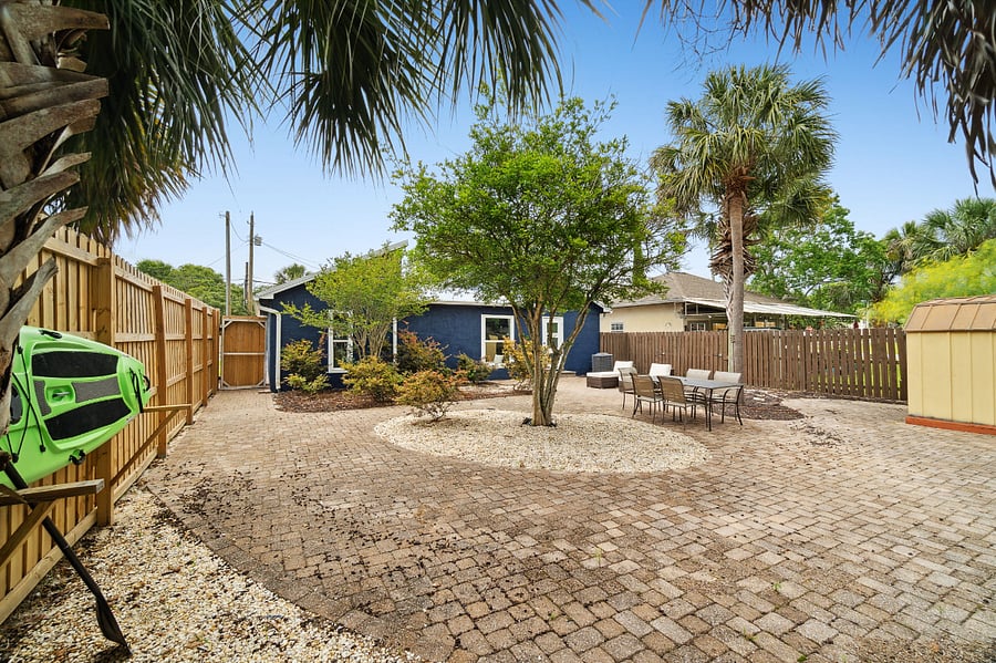 Fenced in back yard