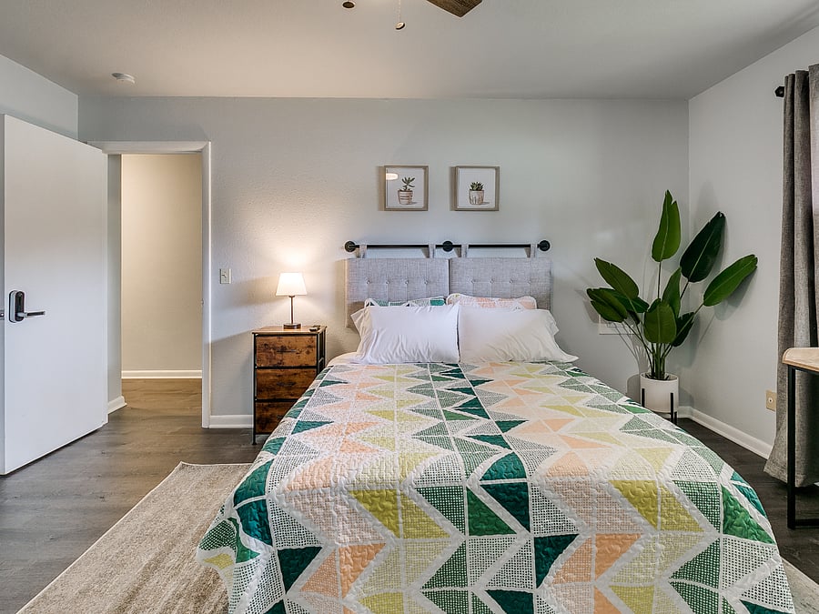 Bedroom #2 with private hallway bathroom and double closet