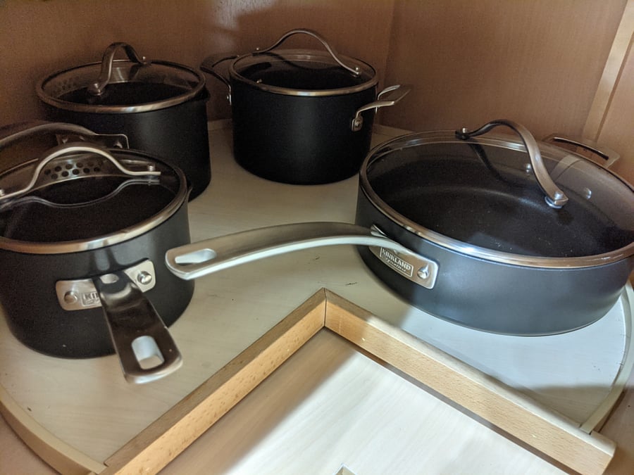 Nice pots and pans, not what someone found at Goodwill 6 years ago.