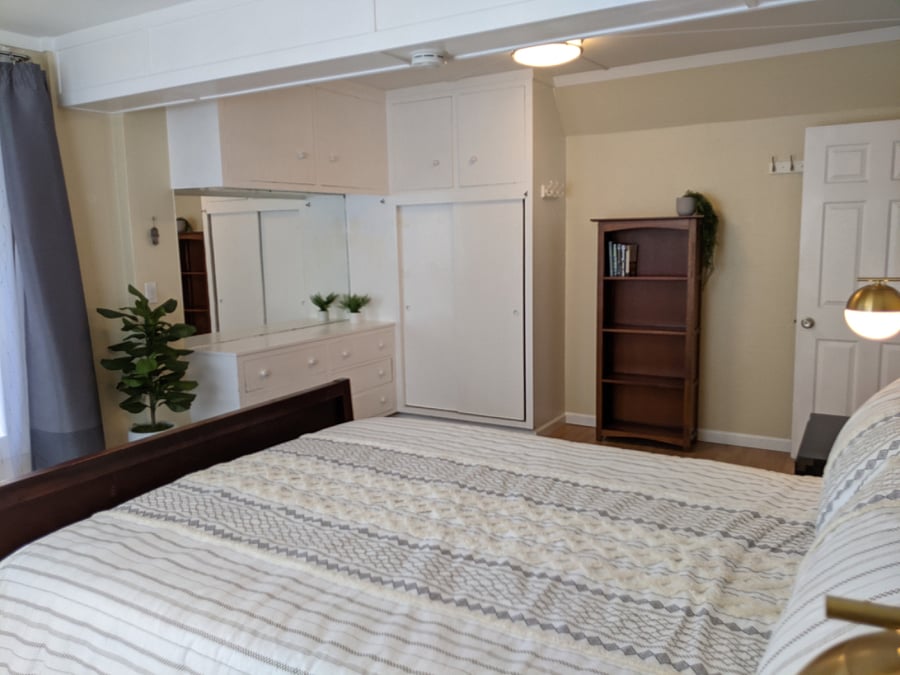 Built in storage and ample closet space make unpacking a breeze.