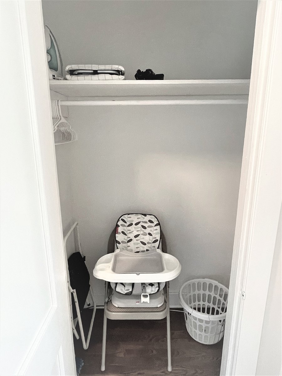 Ironing Board, Iron, High Chair, Monitor, Hair dryer