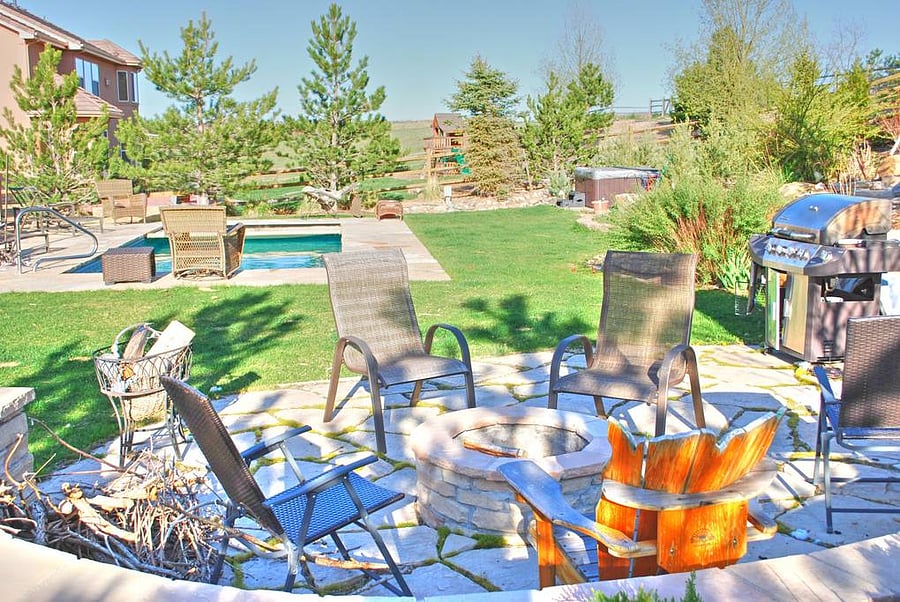 Backyard - Pool, Hot Tub, Fire Pit Area