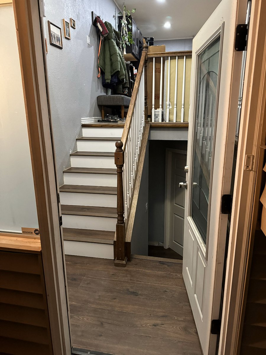 View from the front door. Just a few steps down to your apartment.