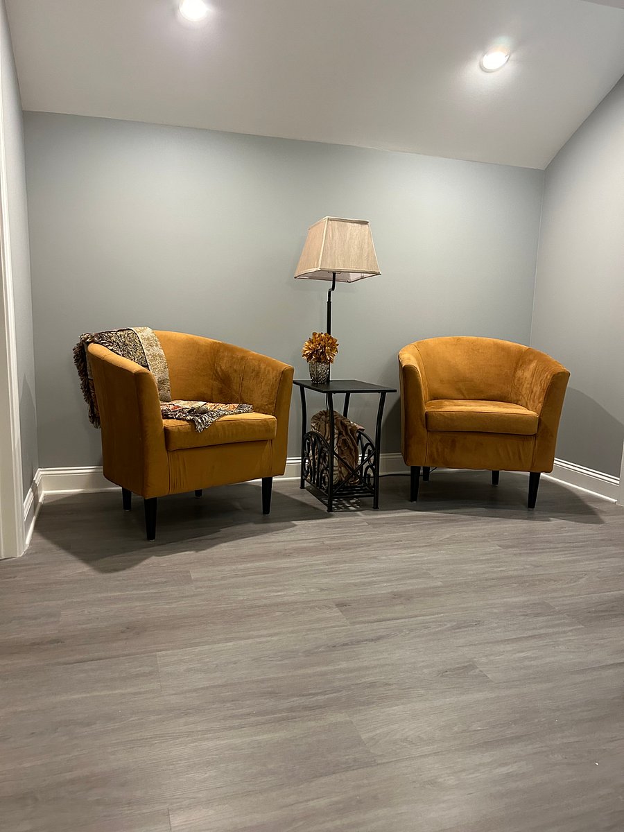 Another view of sitting/reading/listening area.