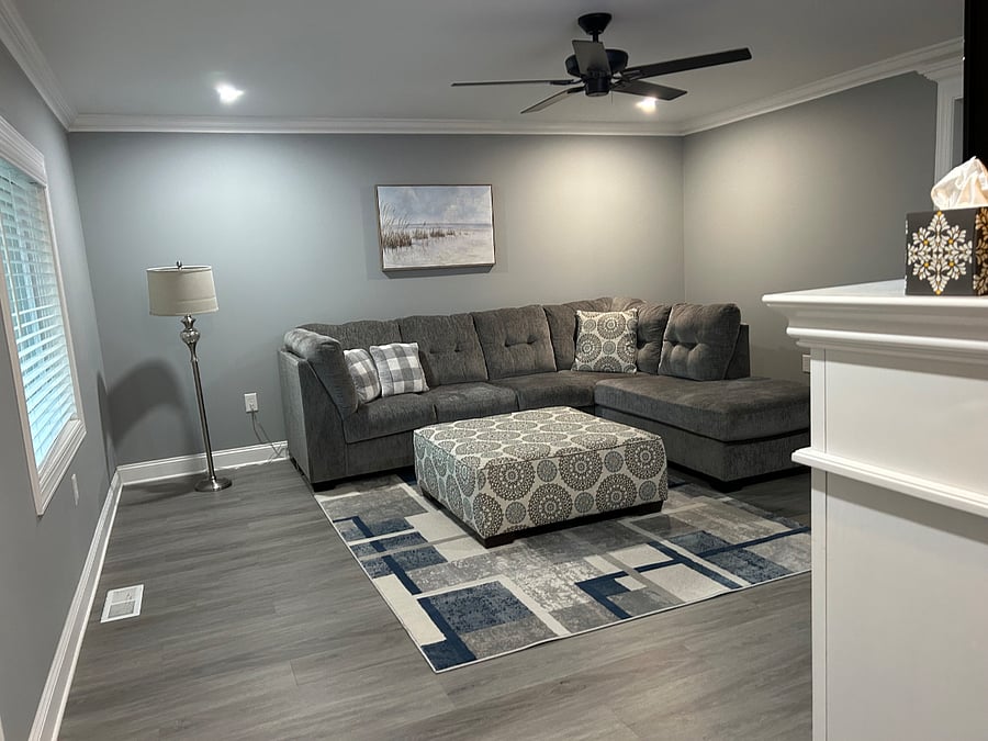 Living area with smart TV