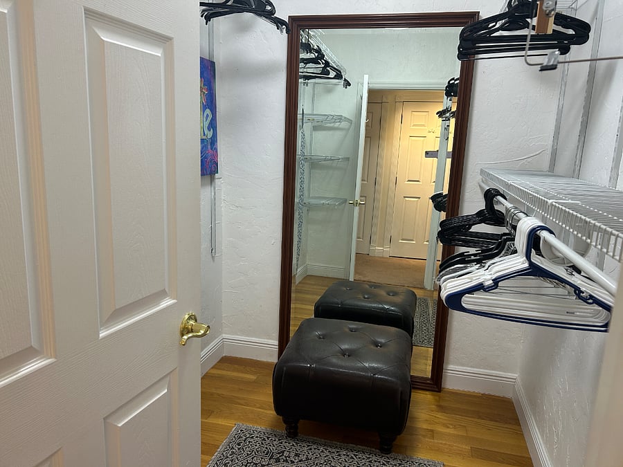 Primary bedroom 1 large walk-in closet. Room has an additional closet plus linen closet.