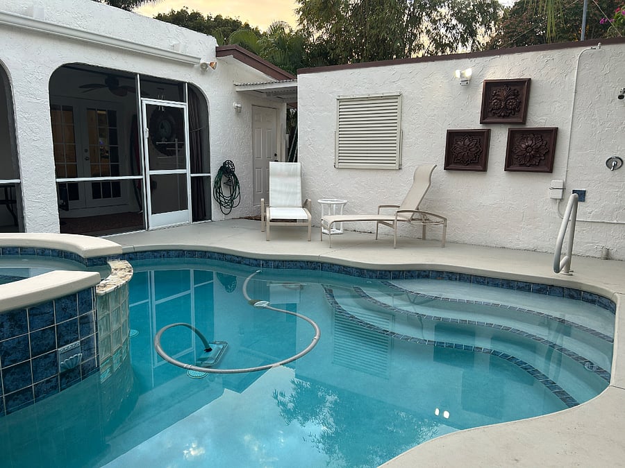 Another view of the private salt water pool.
