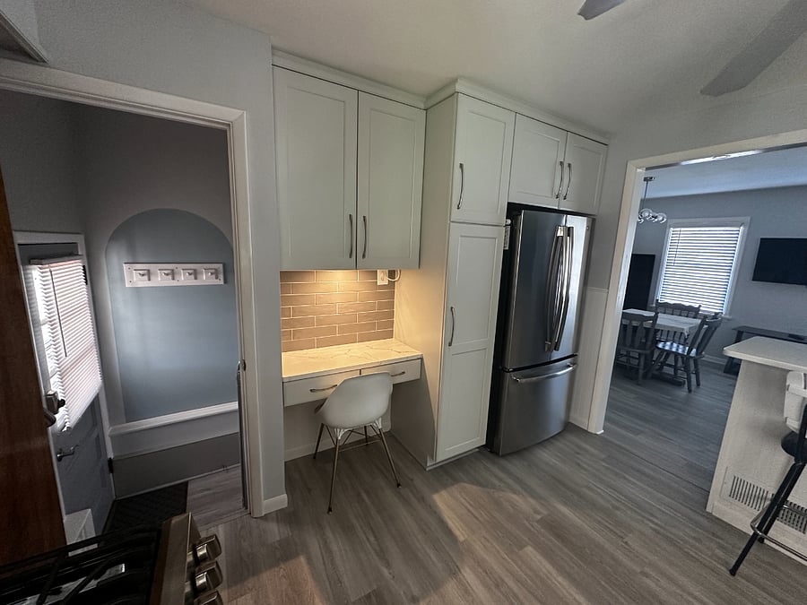Kitchen. Desk with Chair and drawers.