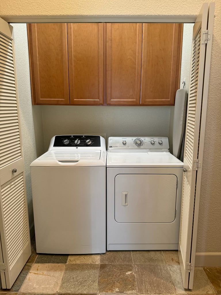 Washer and dryer located in the home.