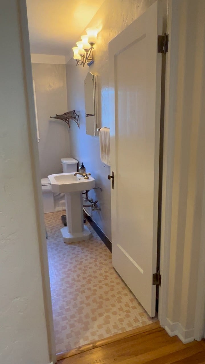 Remodeled original bath w tub and separate shower
