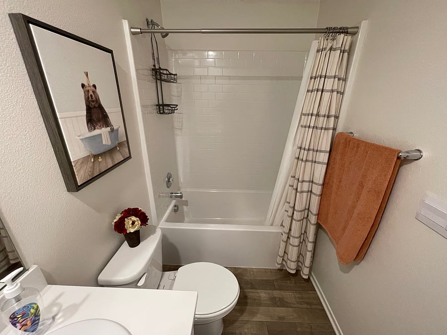 Downstairs "grammas" adjacent bathroom tub & shower