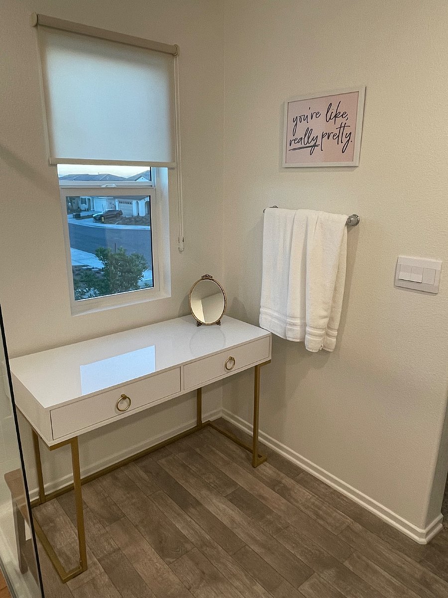 Primary bathrom
natural light above glam up vanity section