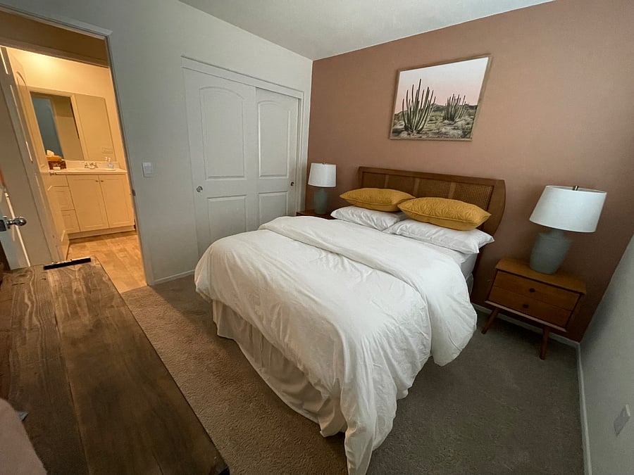 Downstairs "grammas" bedroom with adjacent full bathroom