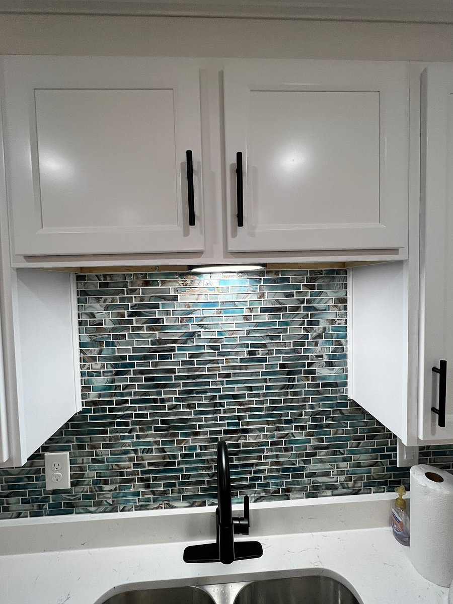 Stunning new backsplash in newly renovated kitchen