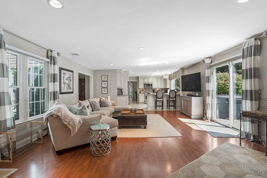Living area adjacent to the kitchen