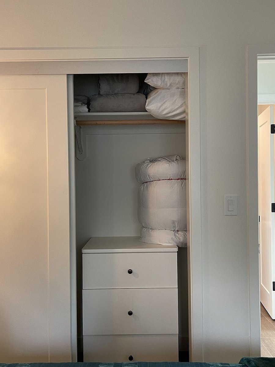 Closet in Master Bedroom. Note: Pull out topper for sleeper in LR