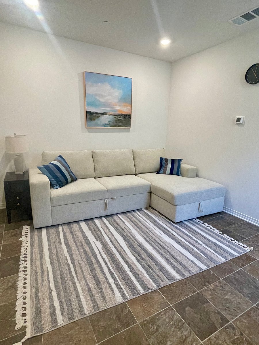 Couch has a pull out sleeper for guests
