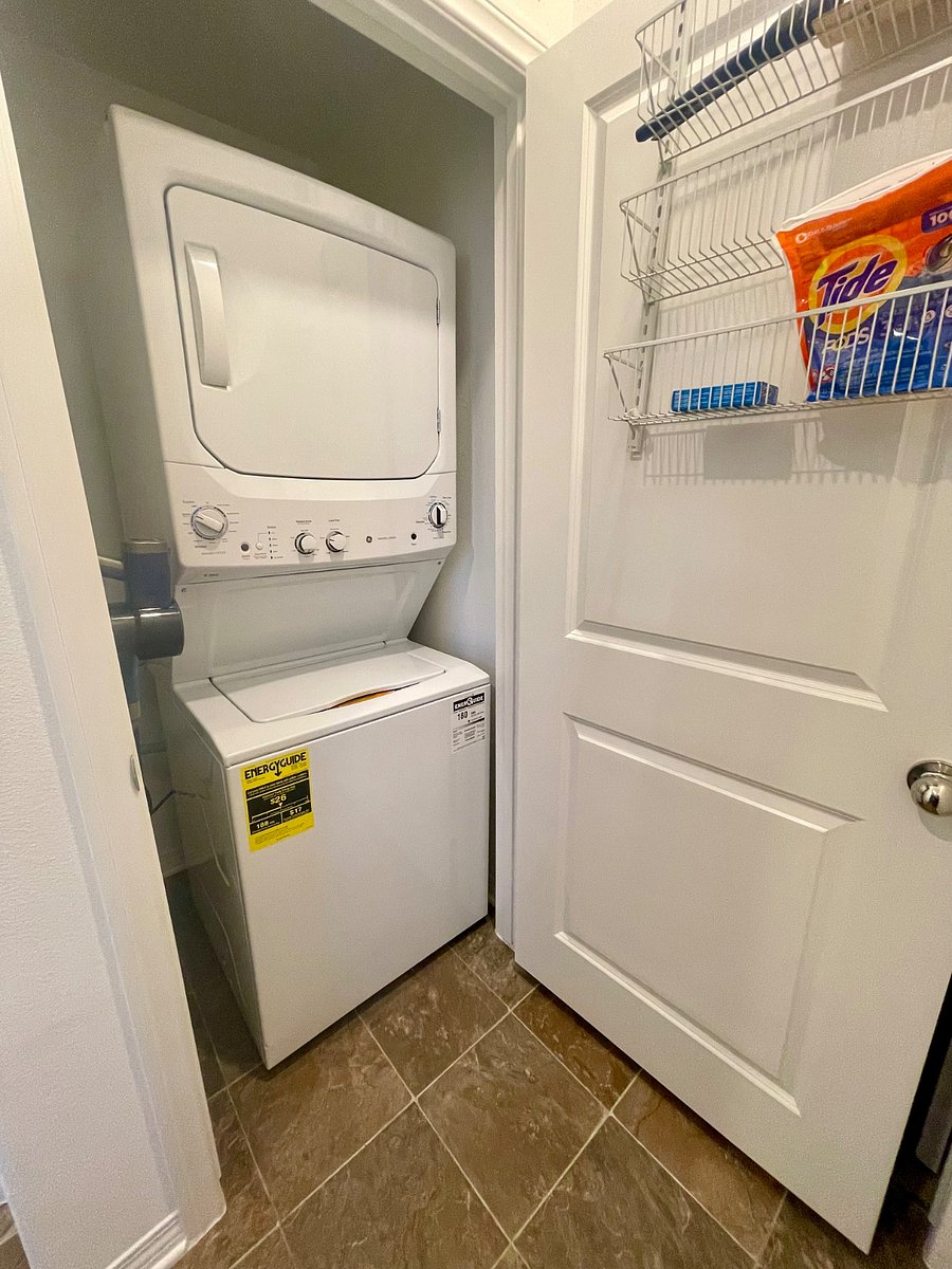 Washer and dryer included in the suite