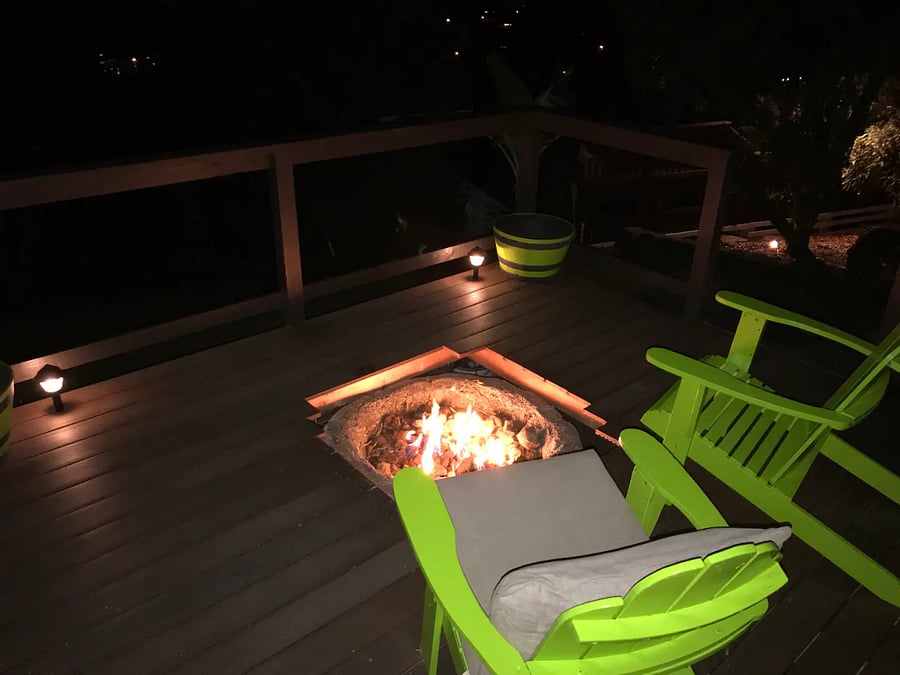 Firepit on the deck of the master suite