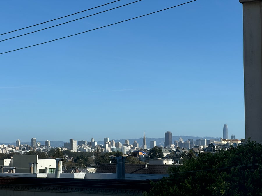 View from living room to downtown