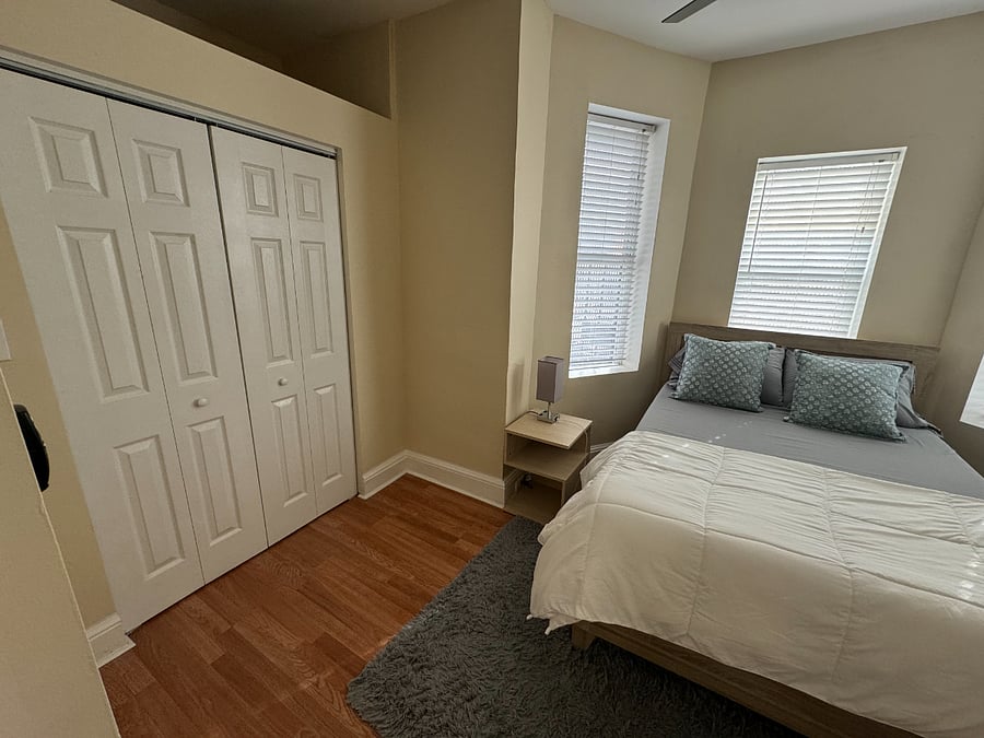 Extra storage area above the closet.
