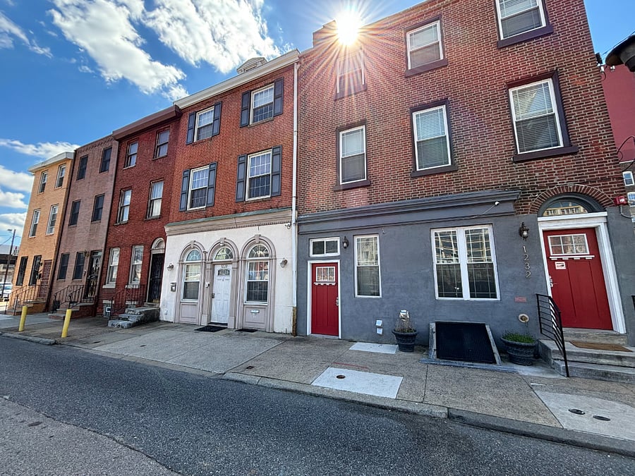 Exterior of building in safe quiet neighborhood.