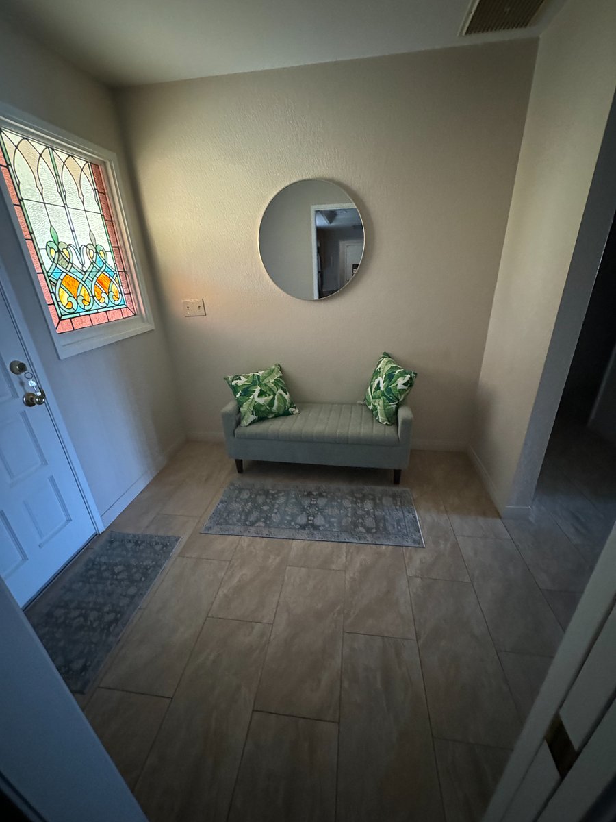 Main entrance bench with storage