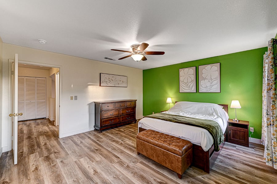 Master bedroom with a queen bed